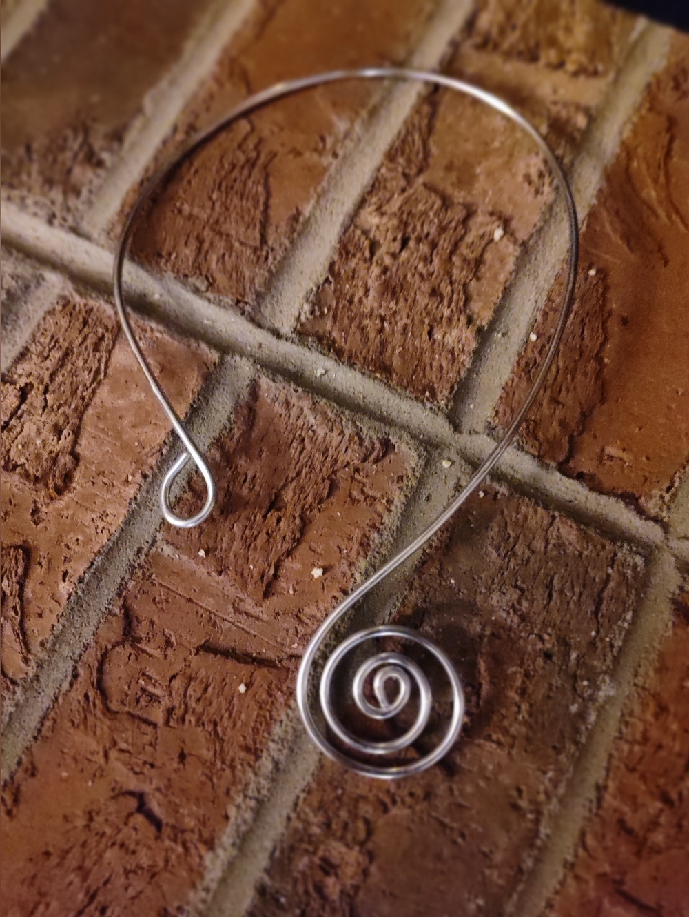 Silver Spiral Collar Necklace